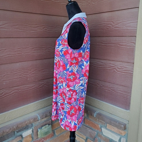 Sigrid Olsen Golf & Tennis Blue Pink White Floral Dress Women's Size Large NWOT - Picture 8 of 13